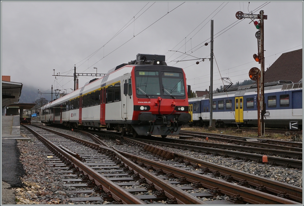 A SBB Domino is leaving Balstal to Oensingen. 
