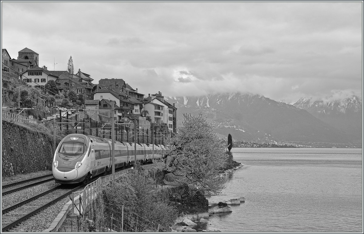 A SBB ETR 610 on the way from Milano to Geneva bySt Saphorin.
13.04.2012
