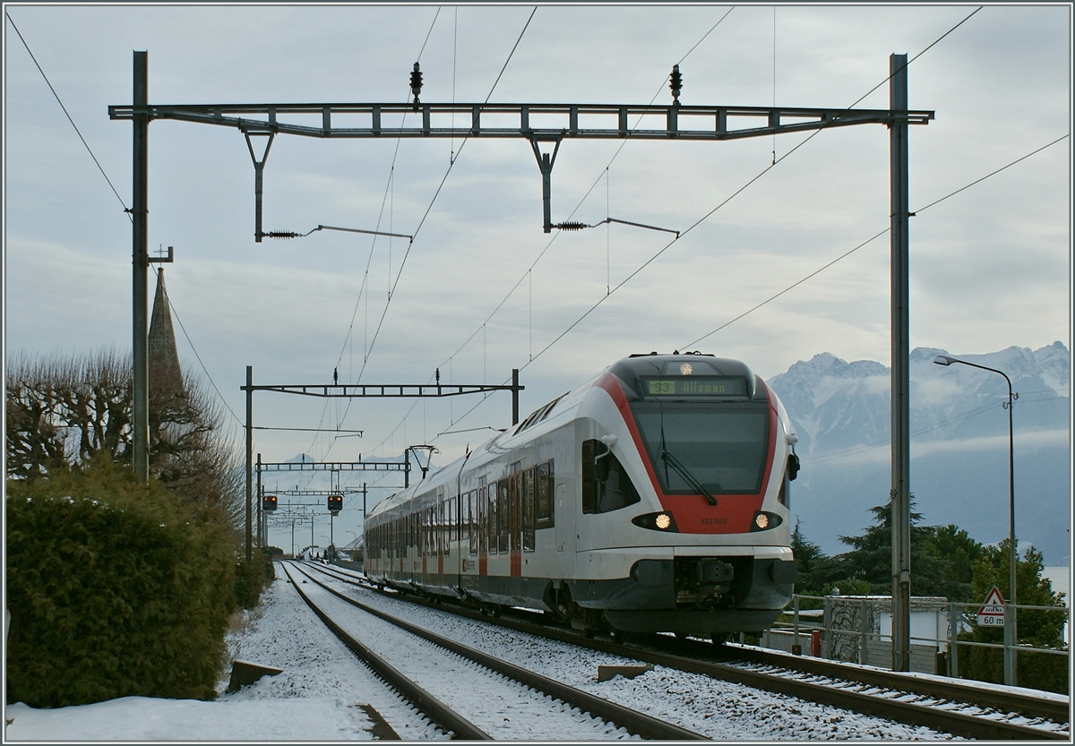 A SBB Flirt on the way to Allaman by Villette VD.
27.12.2010