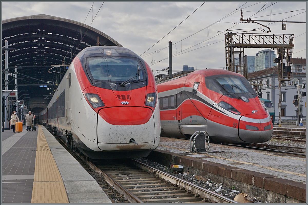 A SBB Giruno RABe 501 and a FS Trenitalia ETR 400 in Milano Centrale. 

08.11.2022