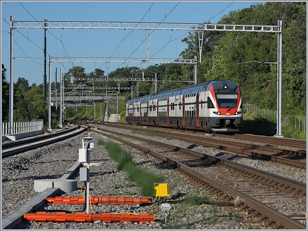 A SBB RABe 511 by Mies. his train is on the way to Vevey.
19.06.2018