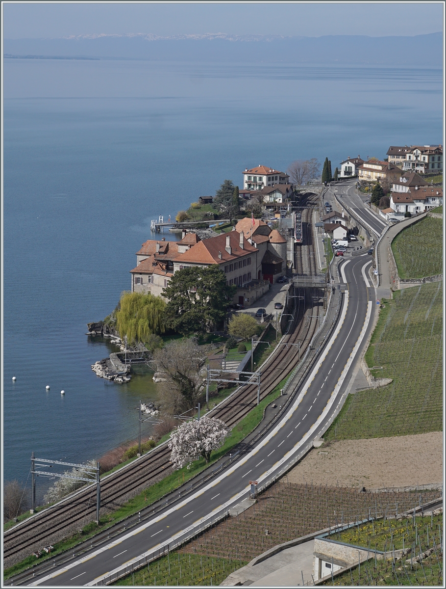 A SBB RABe 523 makes a stop in Rivaz. 

05.04.2021