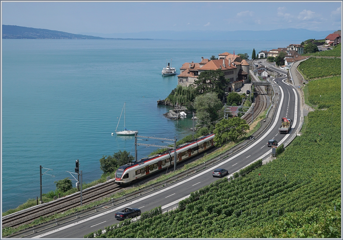 A SBB RABe 523 on the way to Villeneuve by Rivaz. 

02.07.2019