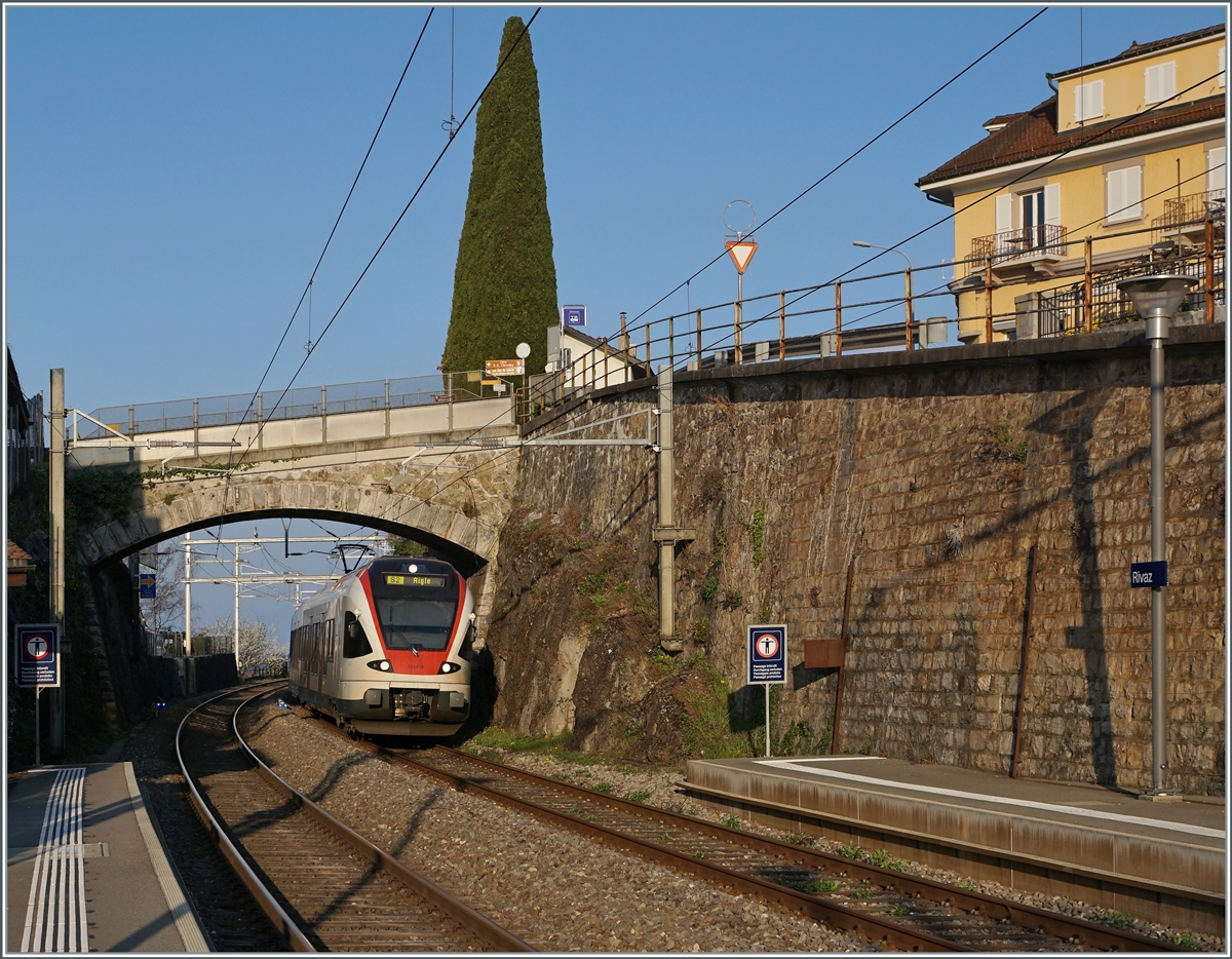 A SBB RABe 523 on the way to Aigle in Rivaz. 

03.04.2021 