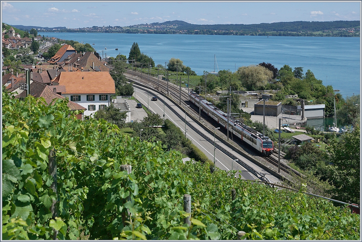 A SBB RBDe 560  Domino  from Biel/Bienne to Neuchâtel by Twann. 

14.08.2019