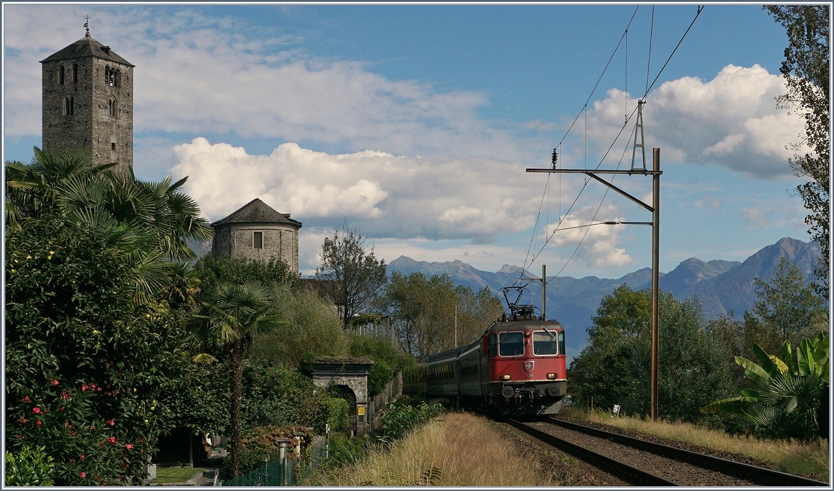 A SBB Re 4/4 II with an IR near Locarno. 
20. 09.2016