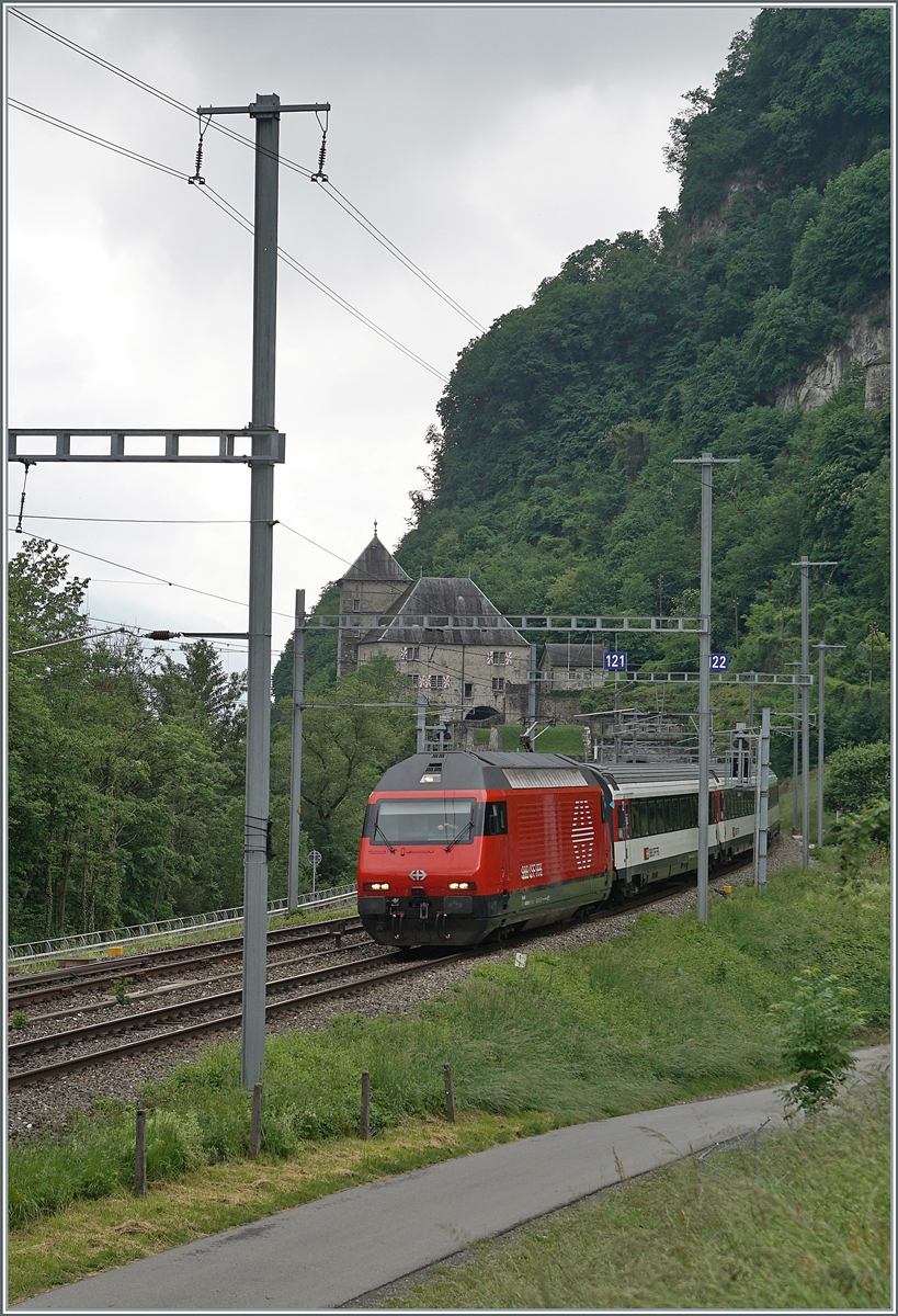 A SBB Re 460 with his IR 90 on the way to Geneva by St-Maurice.

14.05.2020