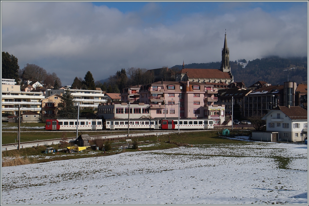 A TPF S 50 from Bulle to Palézieux by Chatel St Denis. 
29.01.2016