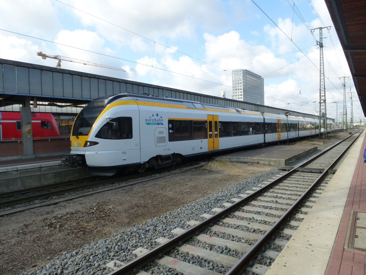 A train of the Eurobahn is standing in Dortmund main station on August 19th 2013.