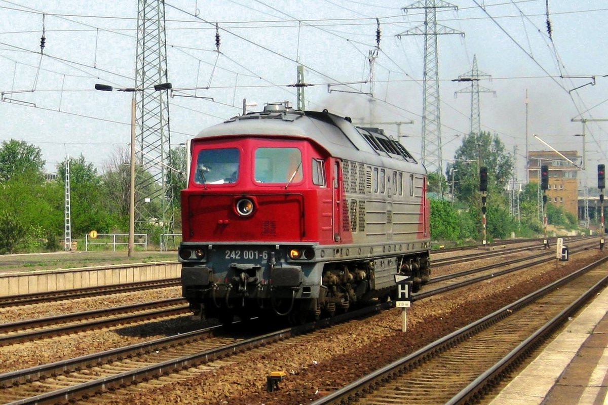 Arcelor 242 001 passes through Berlin Schönefeld Flughafen on 29 April 2011.