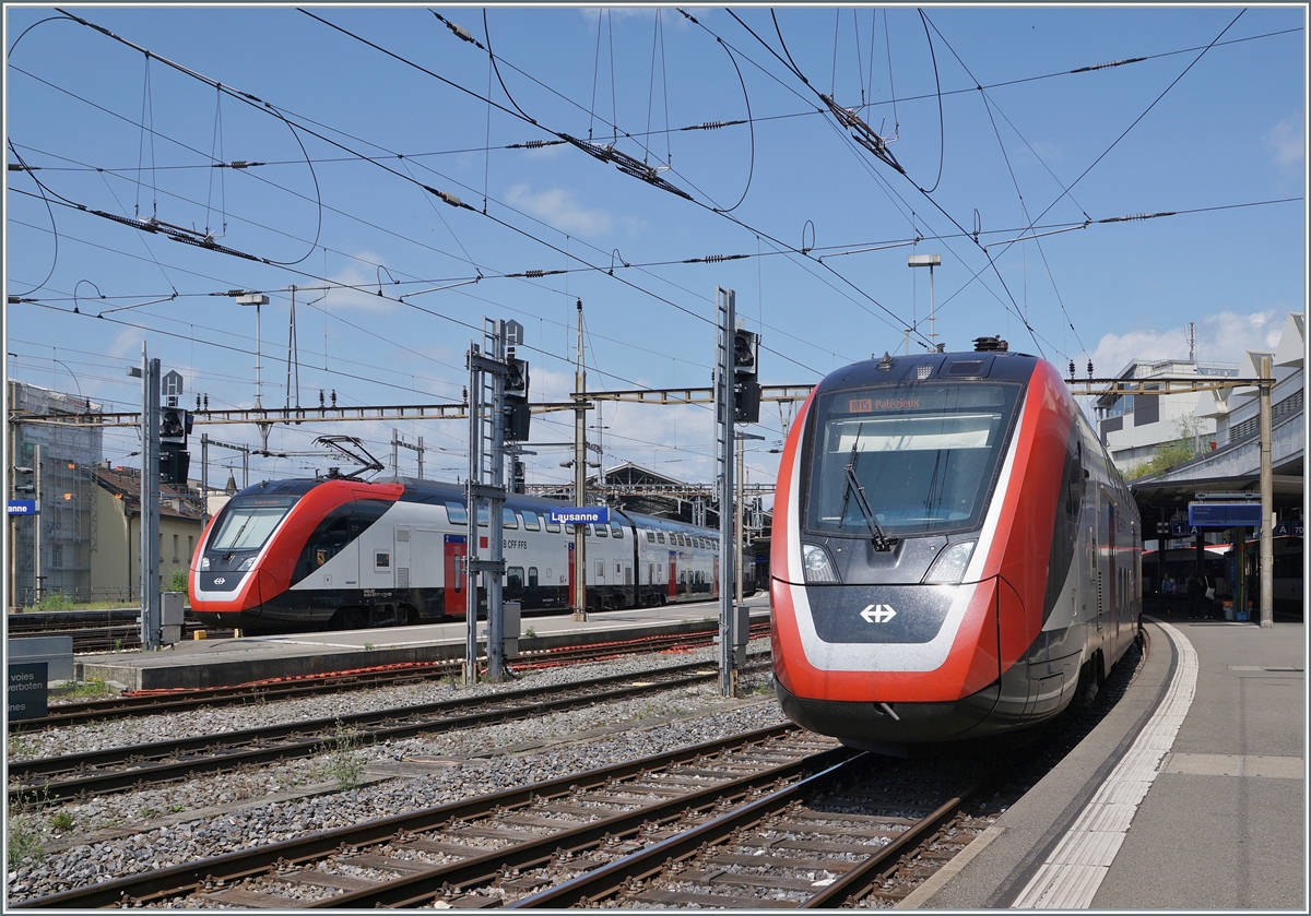 As can be seen here, SBB RABDe 502 (Twidnexx) trains are increasingly dominating long-distance services.

The picture from Lausanne shows an IR 15 to Geneva and an IC1 to St. Gallen.

June 8, 2025