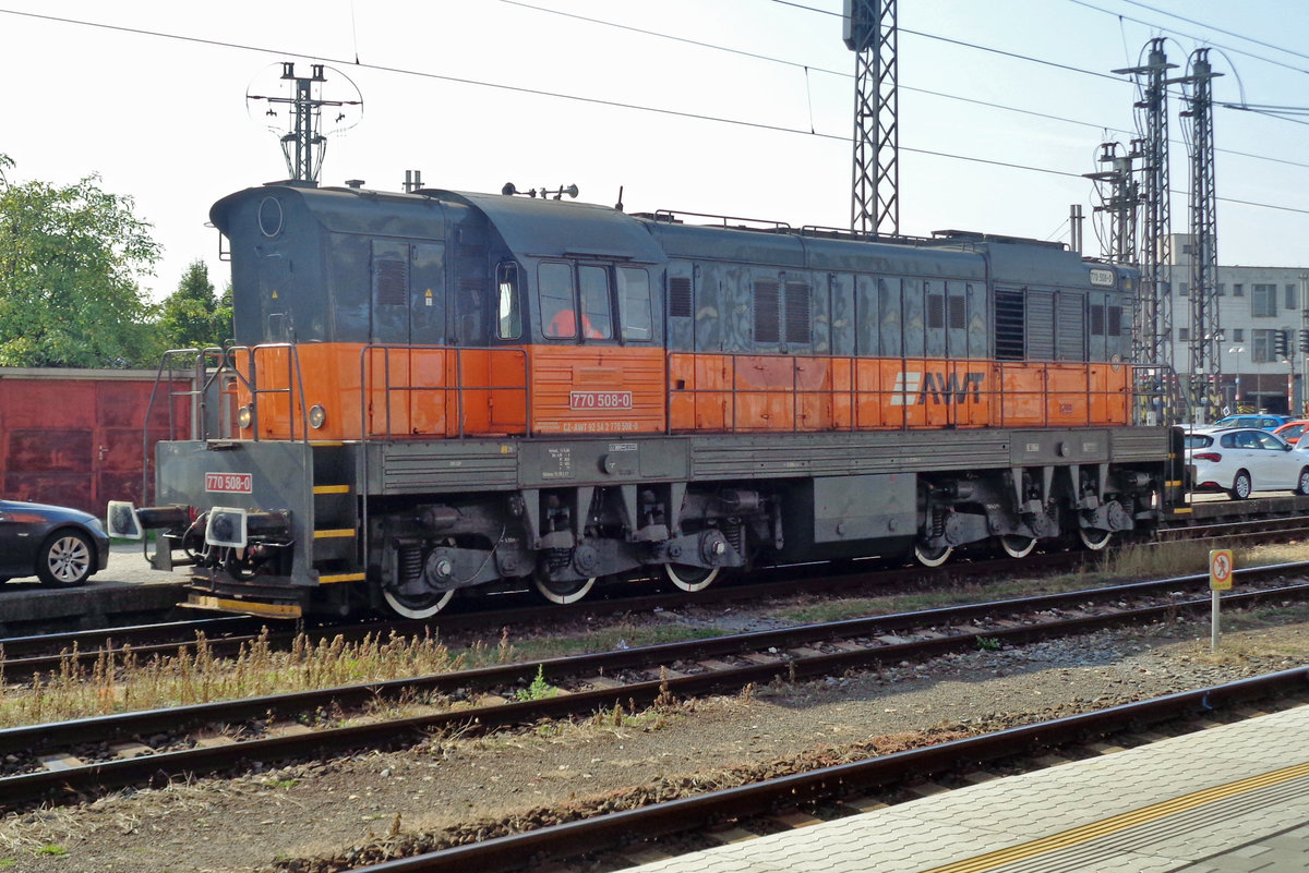 AWT colours: AWT 770 508 stands in Ostrava hl.n. on 13 September 2018.