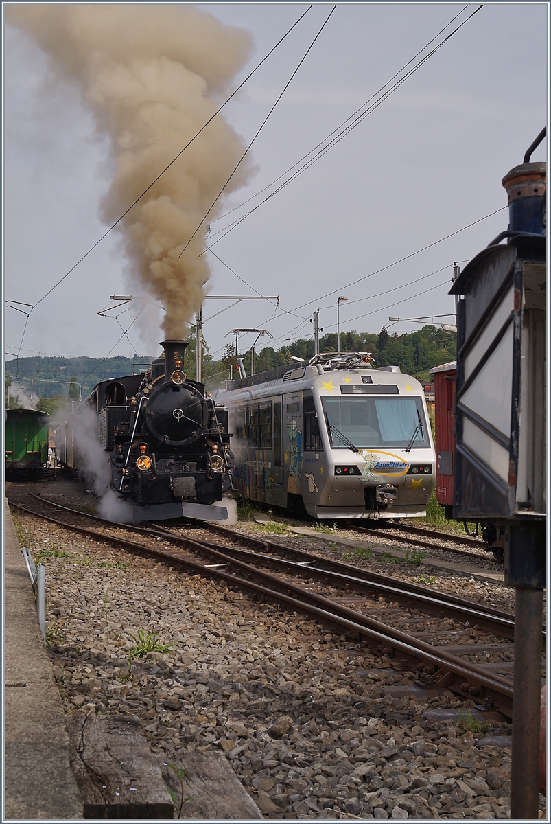 B-C Mega Steam Festival: The HG 3/4 N°3 in Blonay.
12.05.2018