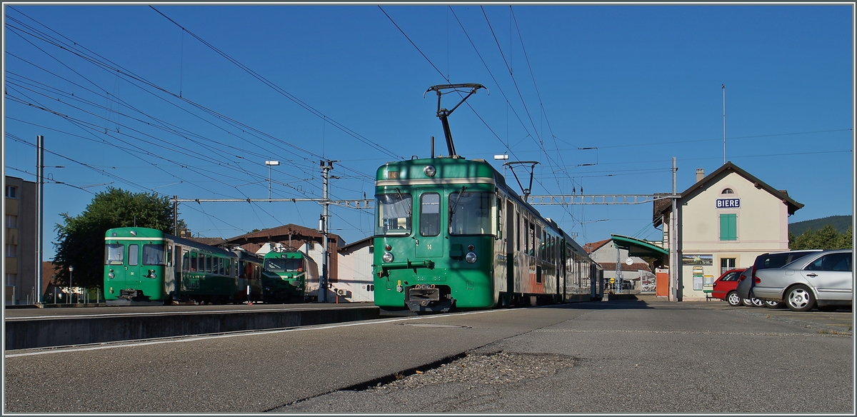 BAM Trains (Be 4/4 and Ge 4/4)  in the Terminate Station Bière.
21.07.2015