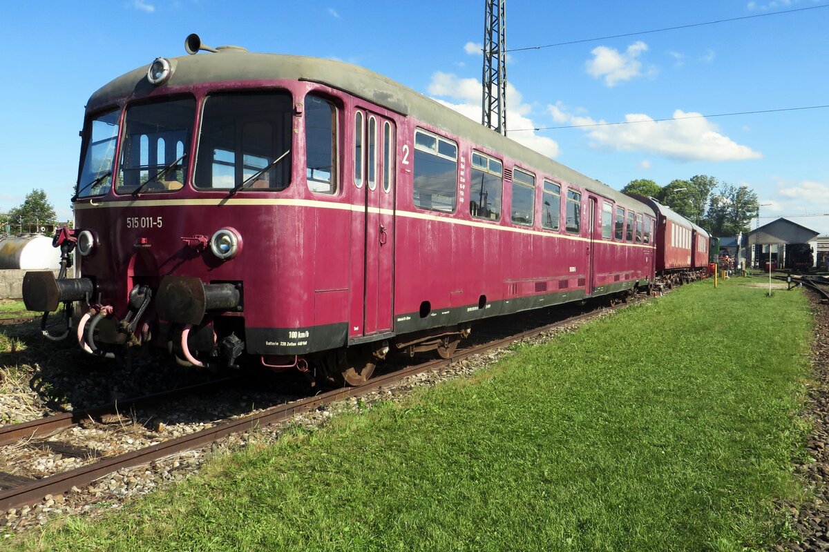 Battery train 515 011 has found asylum in the BEM at Nördlingen, 26 May 2022.