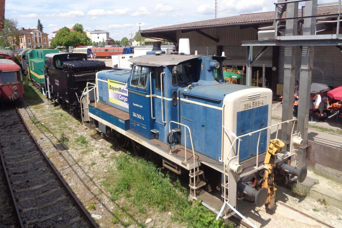 BayernBahn 364 569 stands in Nördlingen on 2 June 2019.