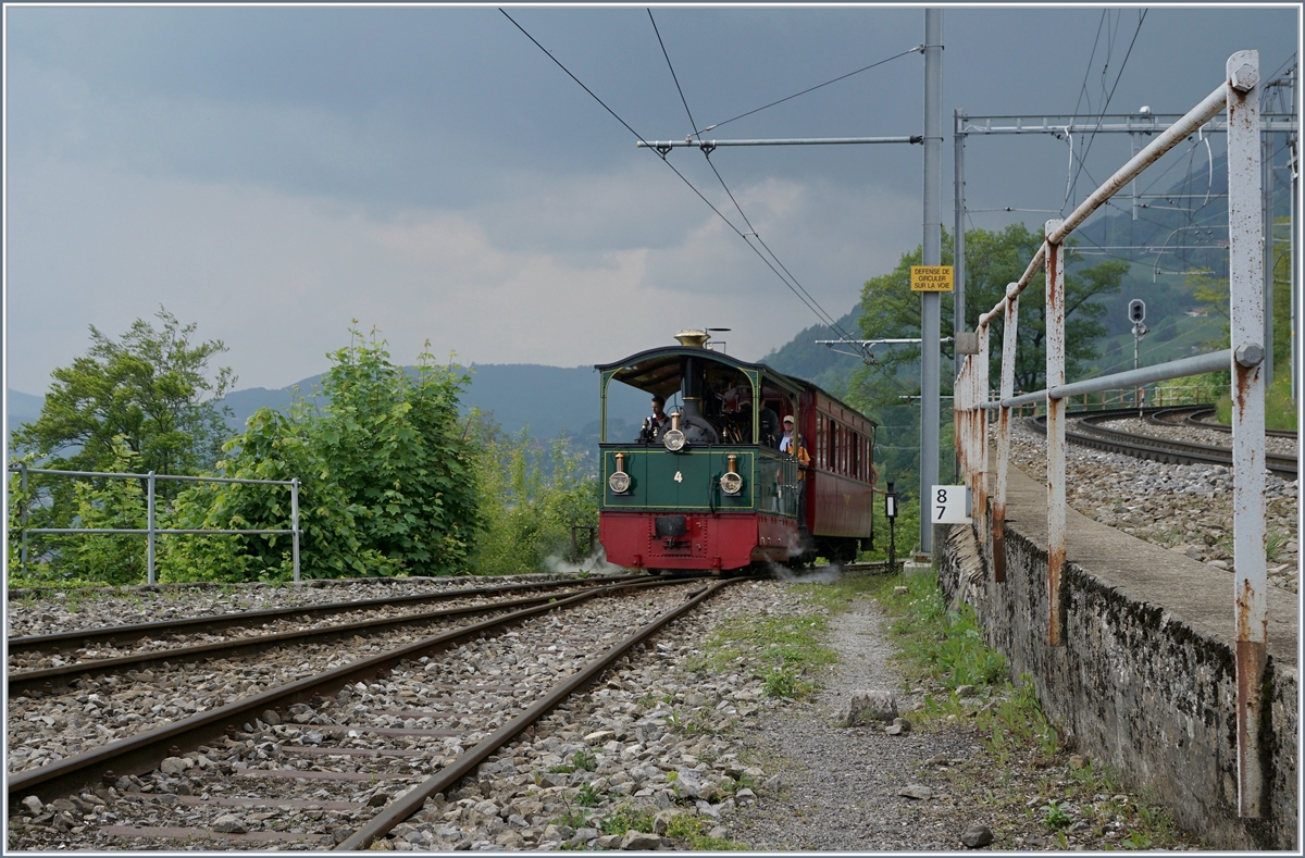 Blonay Chamby Mega Steam Festival: The FP G 2/2 N°  (1900) in Chamby.
19.05.2018