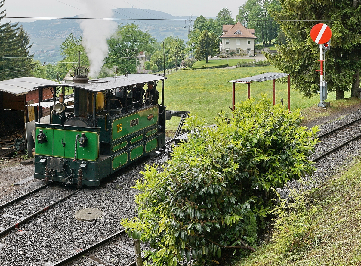Blonay Chamby Mega Steam Festival: The TS 60 (1898) from the Tramway de la Sarthe, conserved by the  Musée des Tramway à Vapeur et chemin de fer Secondaiares français  in Chaulin
19.05.2018