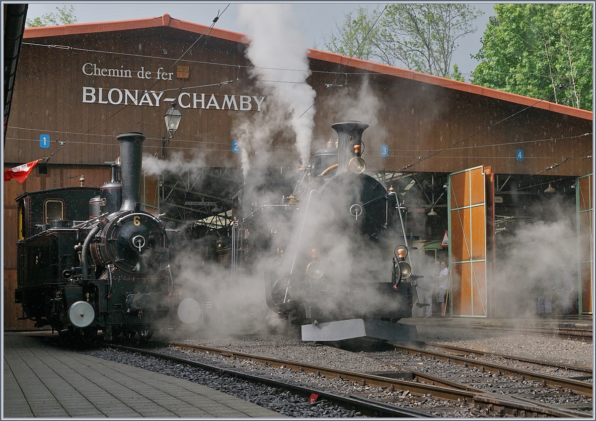 Blonay Chamby Mega Steam Festival: The Blonay Chamby HG 3/4 N§ in Chaulin.
19.05.2018
