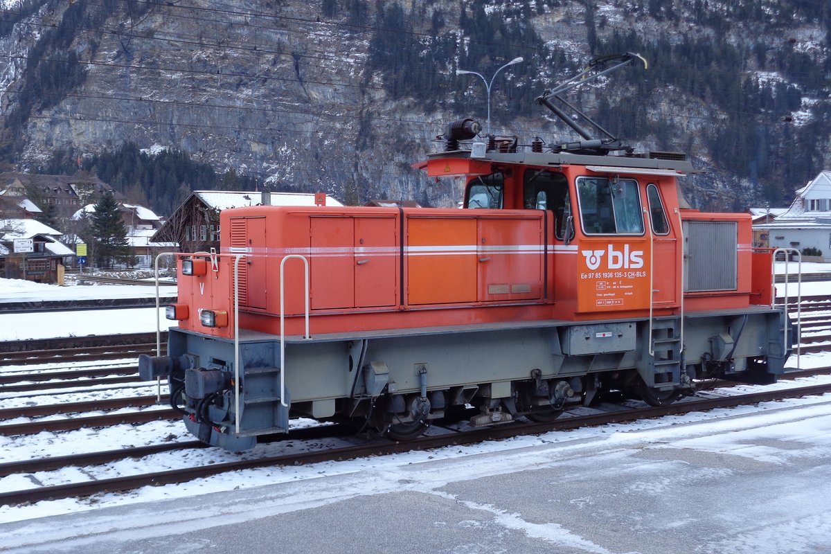 BLS 135 enjoys the snow at Kandersteg on 12 January 2019.