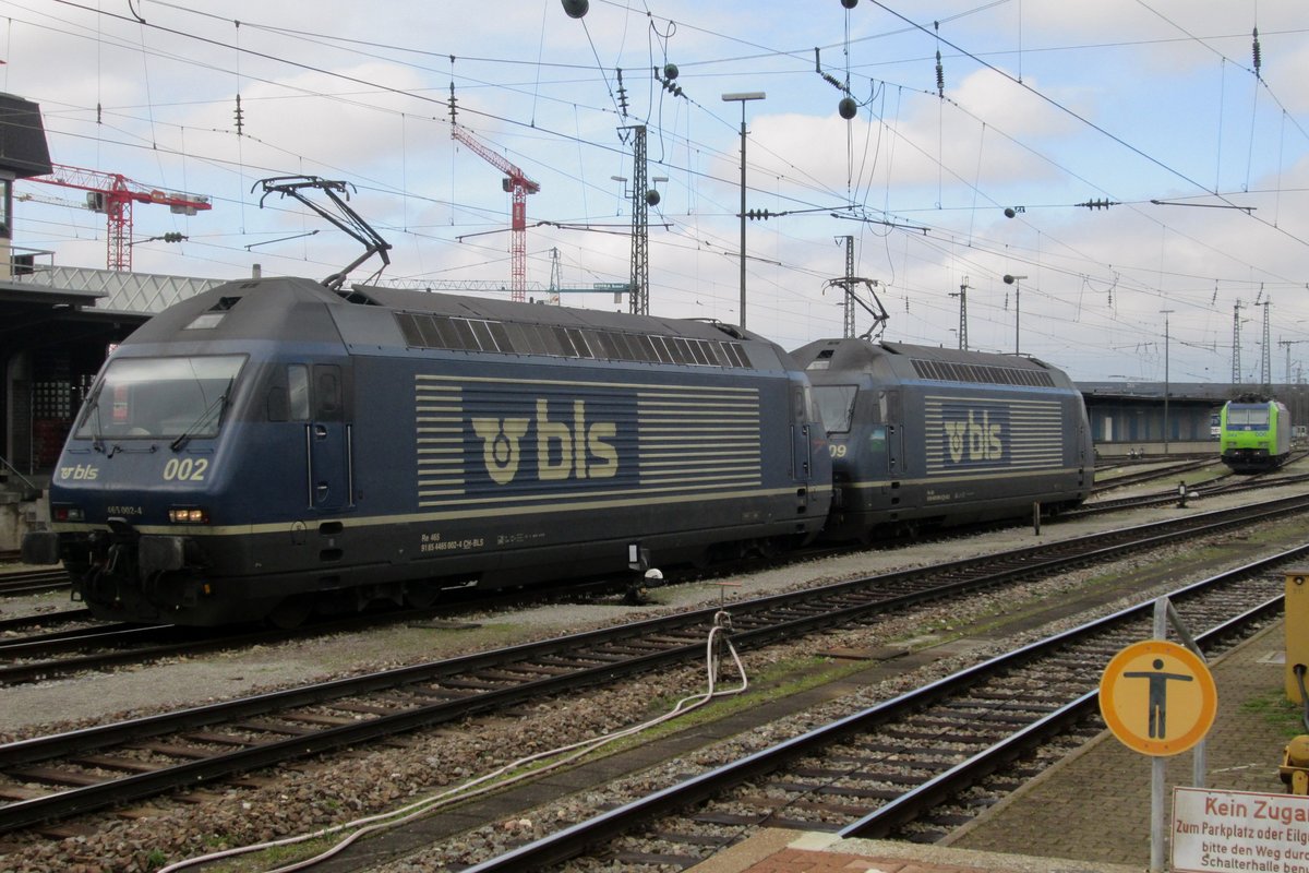 BLS 465 002 is stabled at Basel Badischer Bahnhof on 22 March 2017.