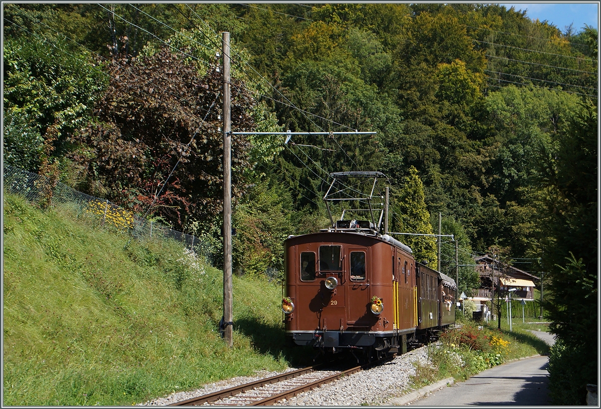 BOB HGe 3/3 29 near Blonay. 13.09.2014