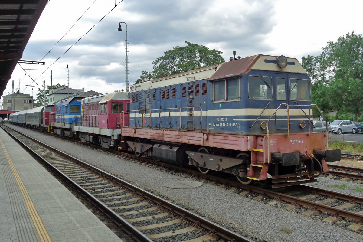 CD 721 113 stands in front of a nice collection of museum locos at Kolín on 14 May 2015.