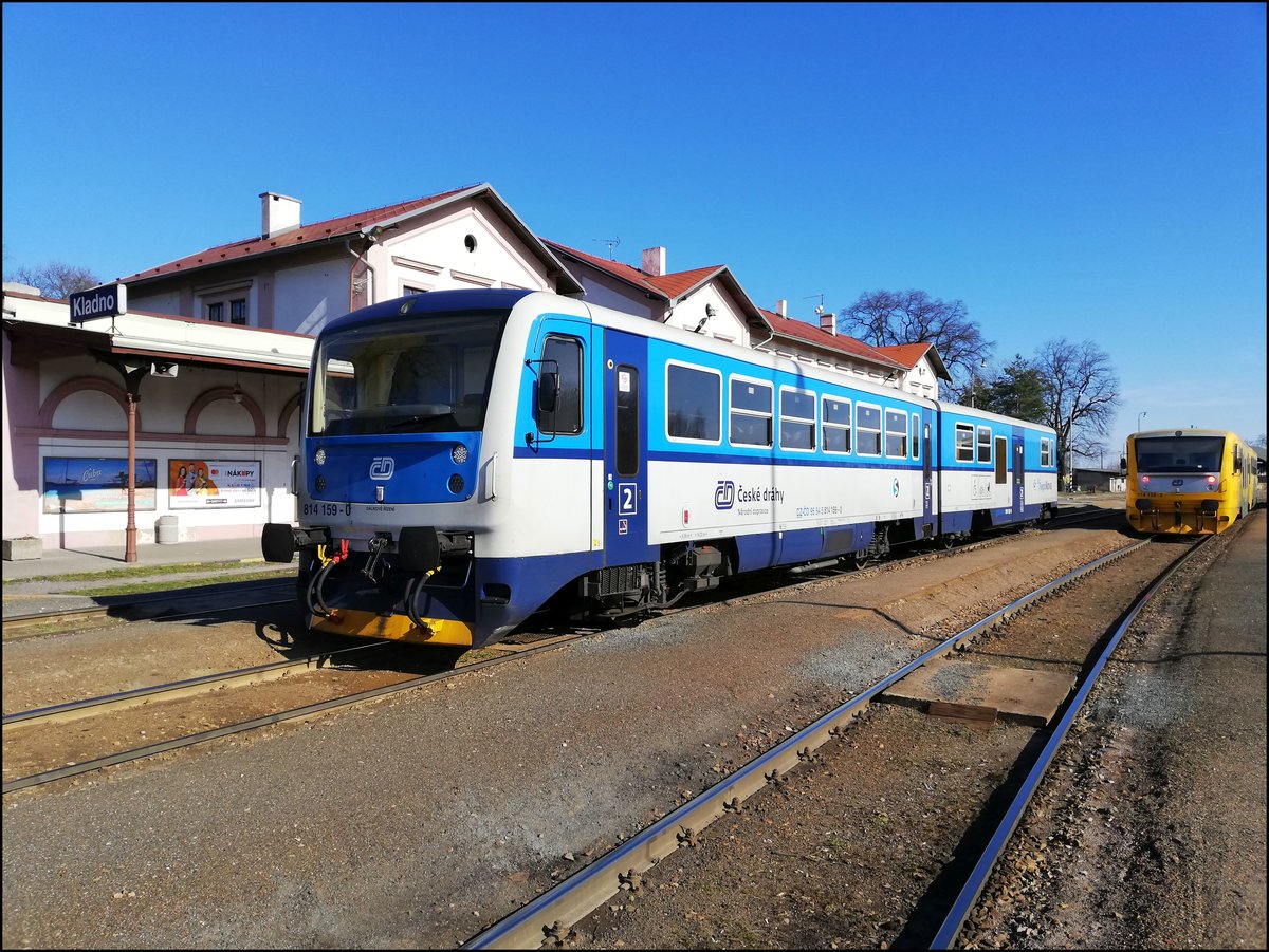 CD 814 159-0 on 14.3.2020 in Central Station Kladno.