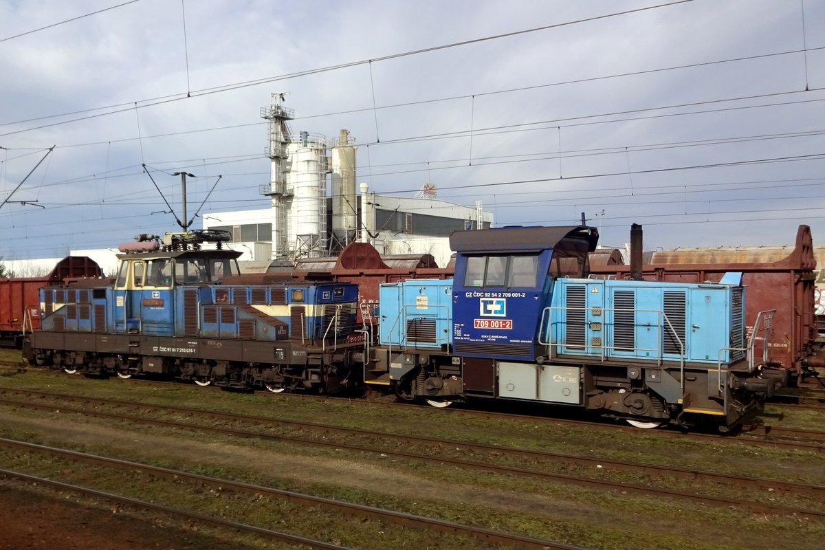 CD Cargo 709 001 stands in Protivin on 22 february 2020.