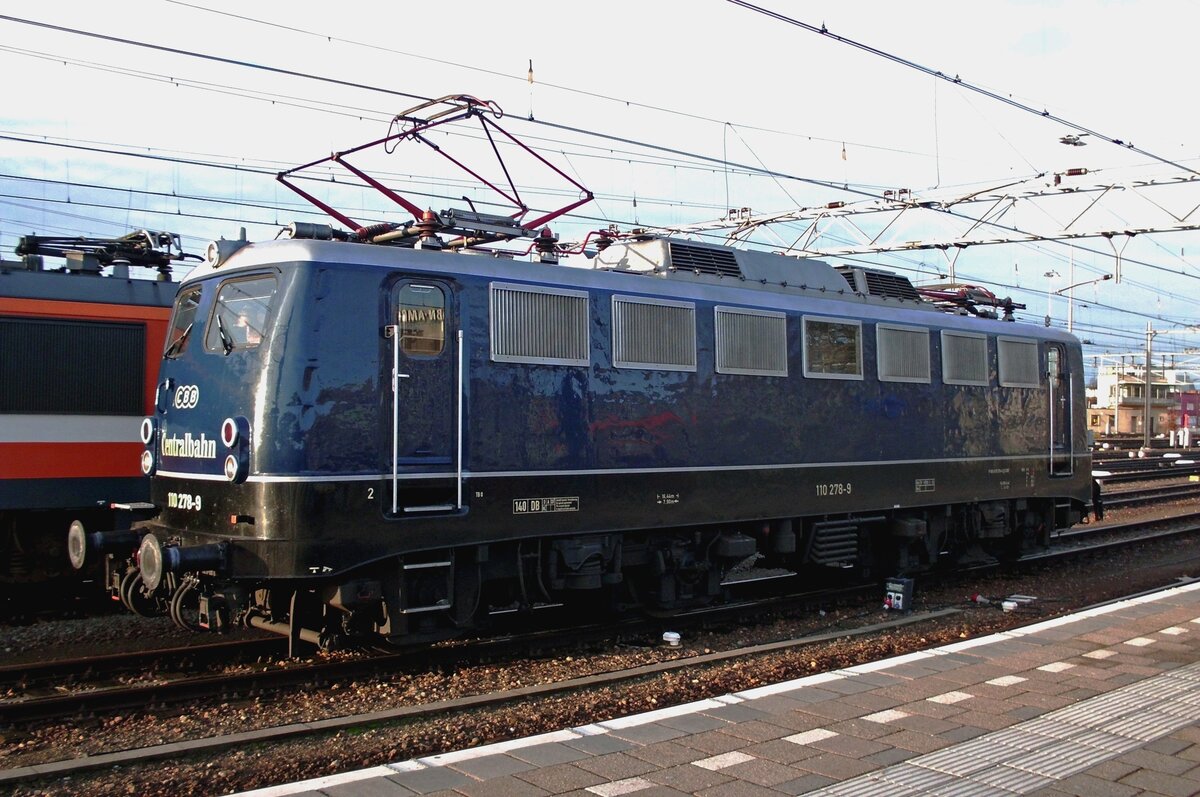 CentralBahn 110 278 stands at Venlo on 21 December 2019.