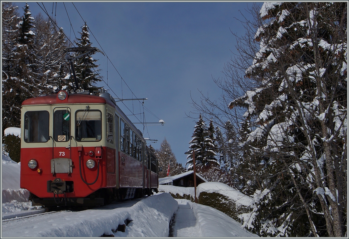 CEV BDe 2/4 73 between Lally and Les Pleiades.
21.01.2015 