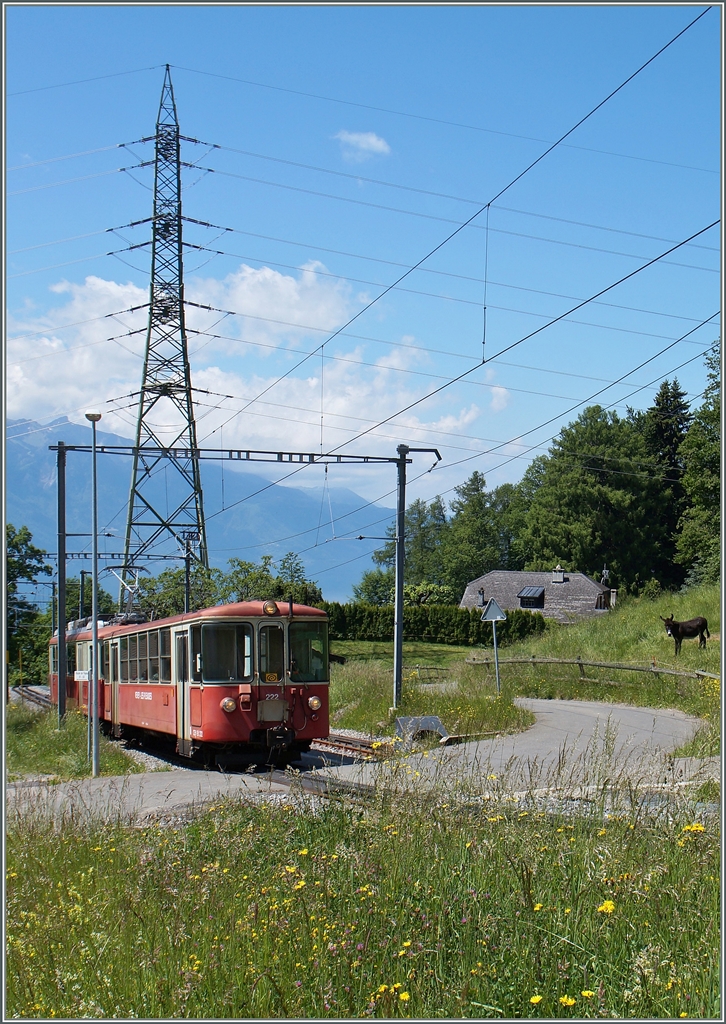 CEV Local train 1383 from Blonay to Les Pléiades by his stop in Fayaux.
02.06.2015