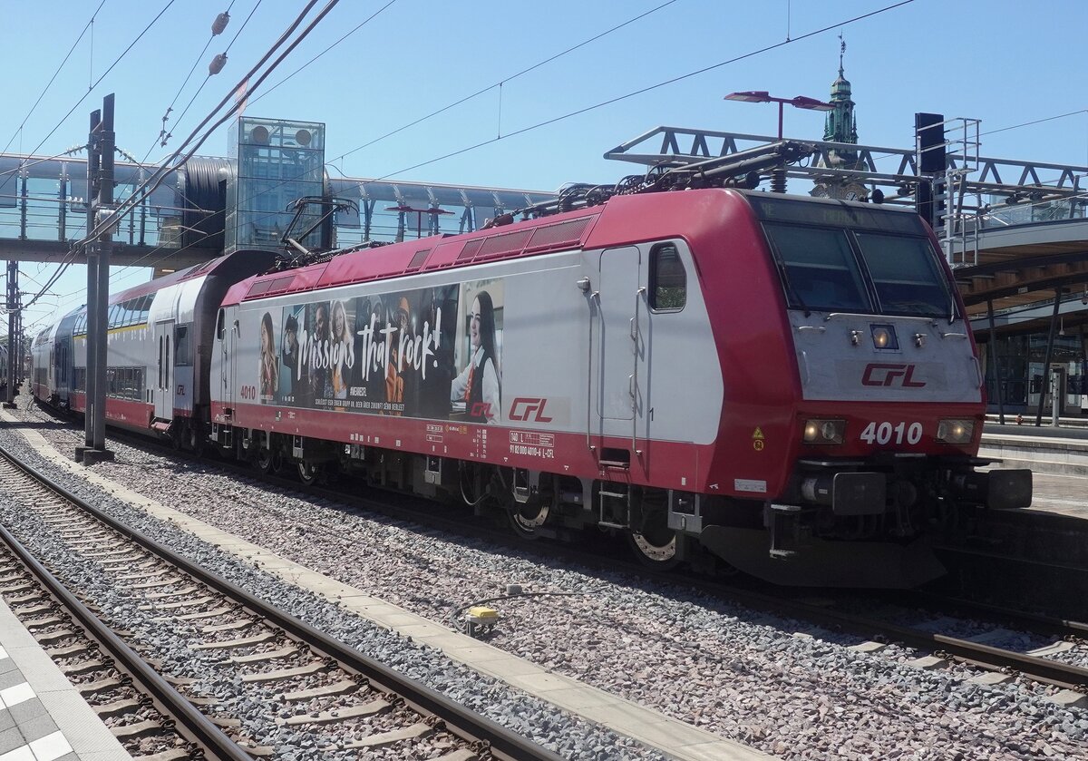CFL 4010 is about to embark on her  mission to rock  with a RegionellBunn to Troisvierges from Luxembourg gare on 22 May 2026.