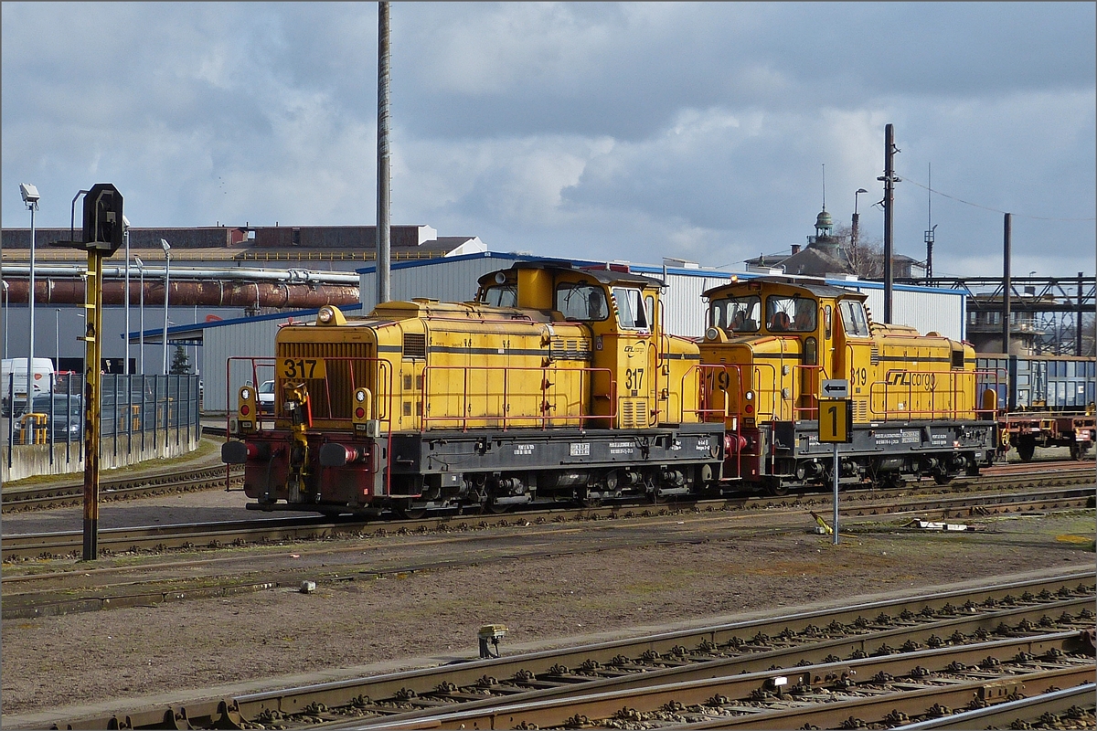 CFL Cargo Lokomotives 317 an 319 on Belval Université. 21.02.2020