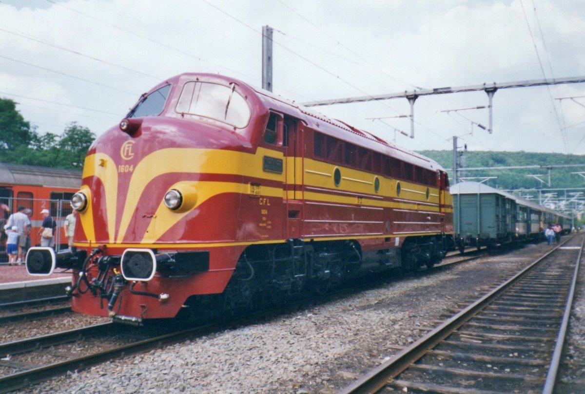 CFL Museum loco 1604 stands at Trois-Ponts on 13 July 1999.