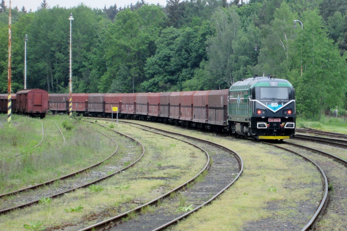 Completely rebuild SDKD 753 604 stands in Kladno on 25 May 2015.