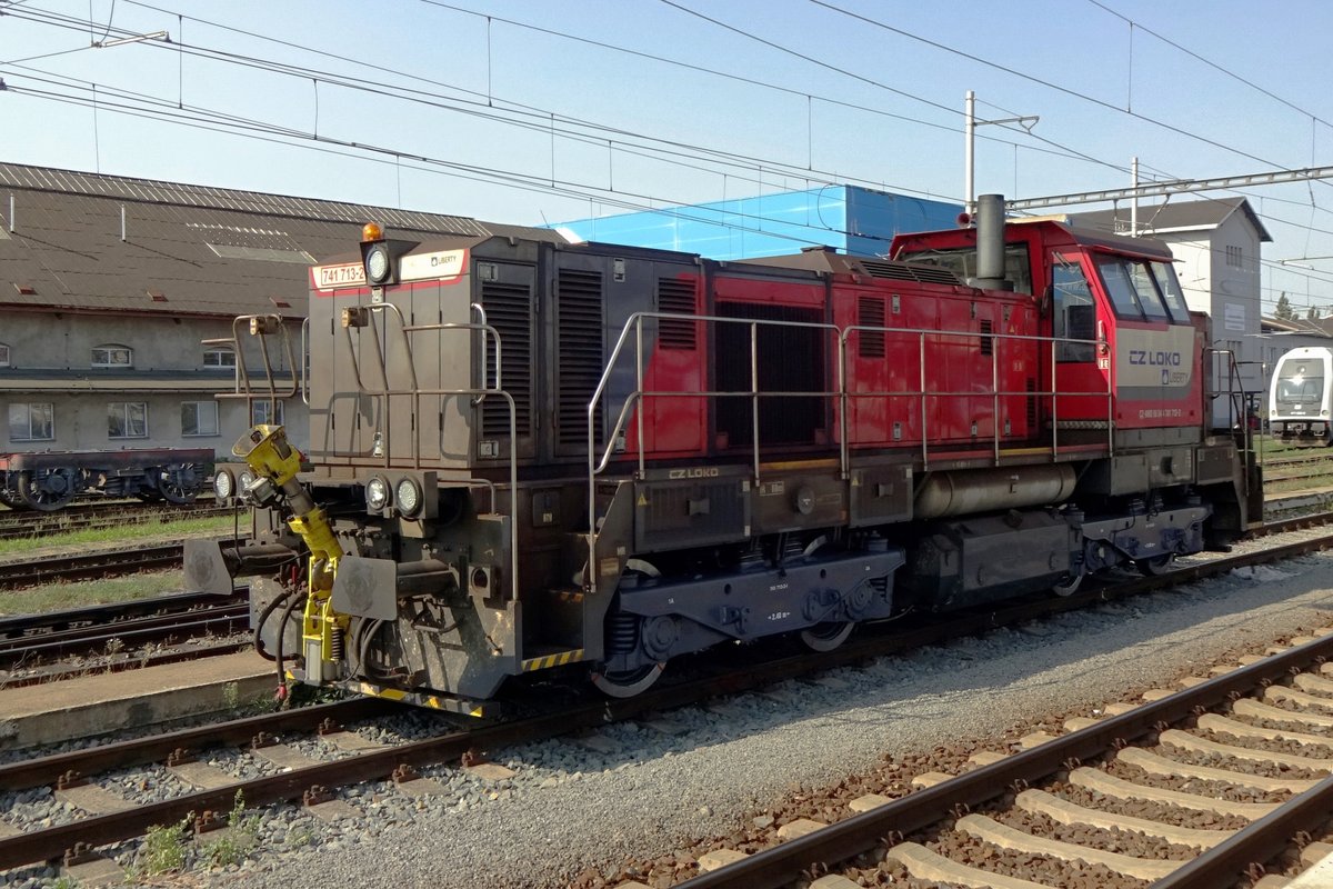 CZ LOKO 741 713 stands in Prerov on 21 September 2020.