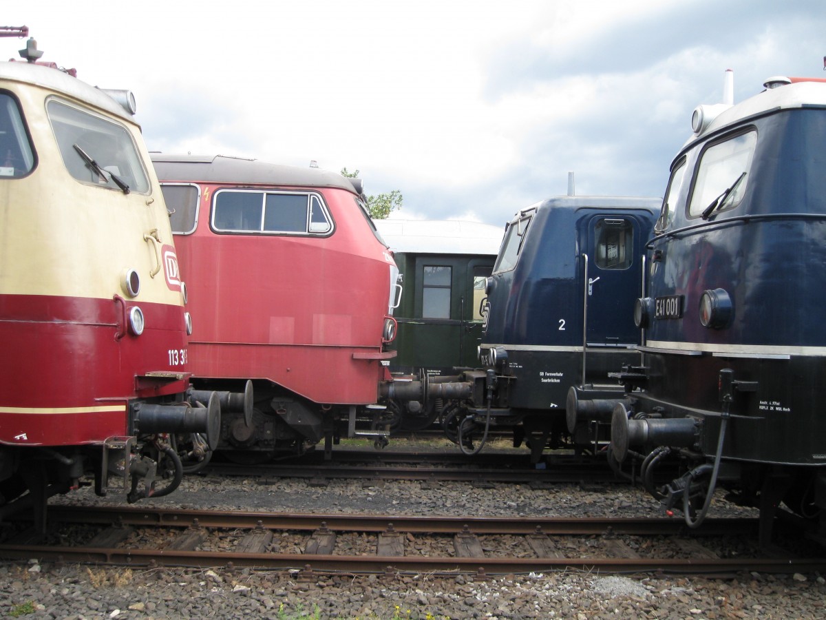 DB 113-311, E41-001, 216-067 and 181-001 at the DB Museum, Koblenz, July 2009.