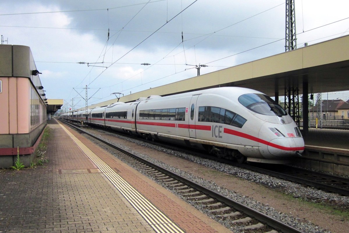 DB 403 029 calls at Basel Badischer Bahnhof on 29 June 2013.