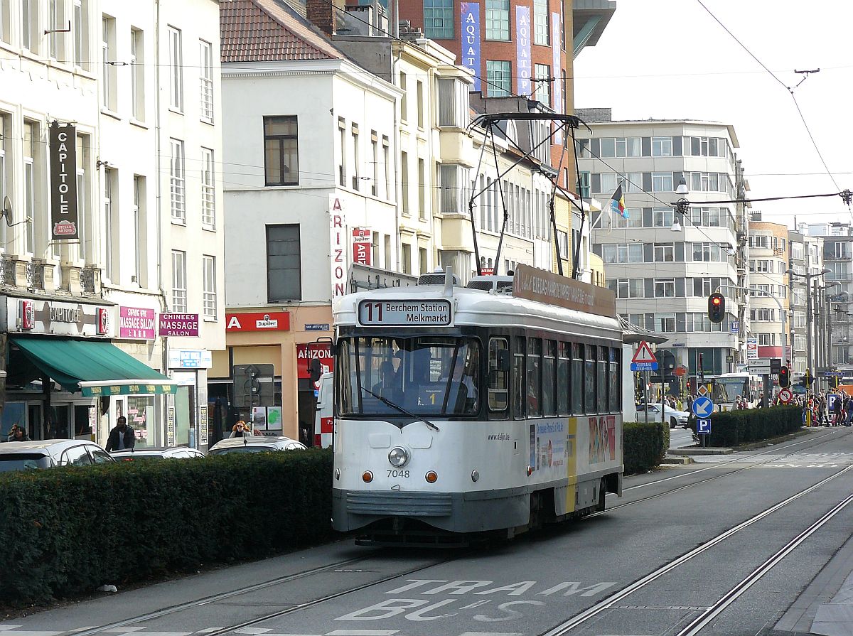 De Lijn 7048 BN PCC build in 1962. Carnotstraat, Antwerpen 31-10-2014.