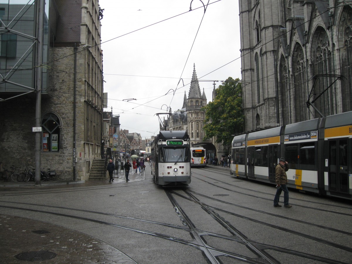 De Lijn Ghent car 6217 Near St Nicolas' church, 25/08/2014.