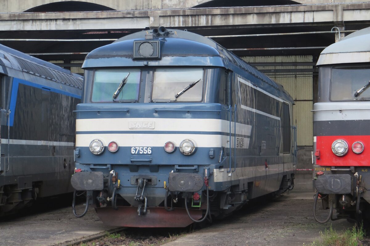During the Open weekend at the SNCF works at Nevers on 18 September 2021, 67556 could be photographed at the Technicentre Nevers.