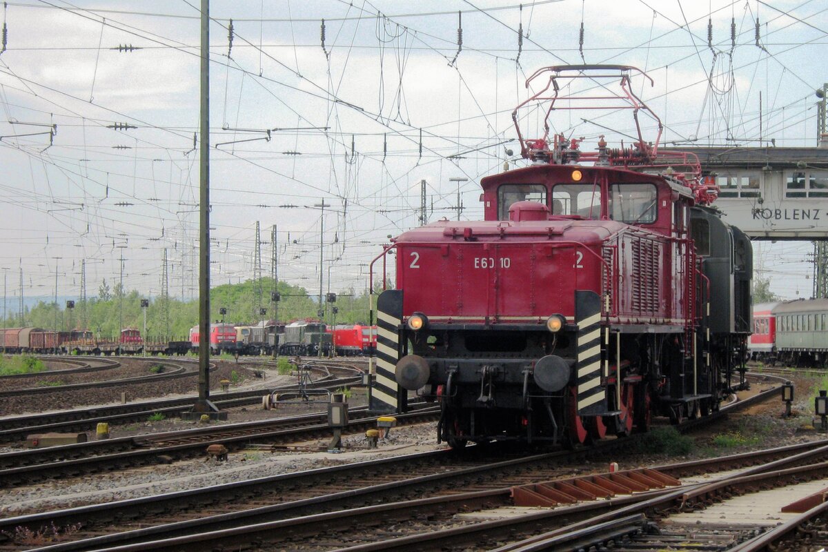 E 60 10 stands at the DB-Museum in Koblenz-Lützel on 2 June 2012.