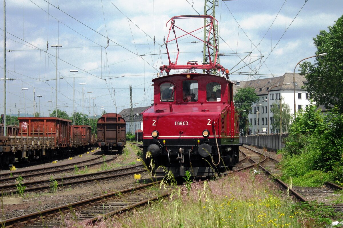 E69 03 offered cab rides at the DB-Museum in Koblenz-Lützel on 2 June 2012.