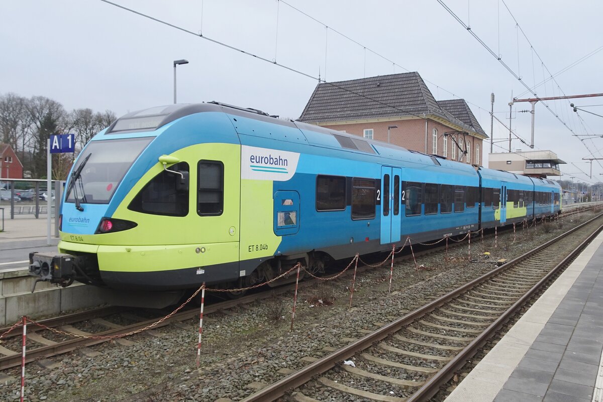 ET8-04 stands in Bad Bentheim on 20 February 2023.