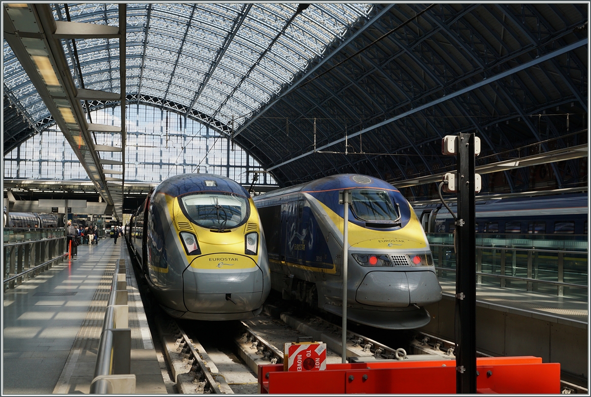 Eurostar trains ins London St Pancras. 
28.04.2016