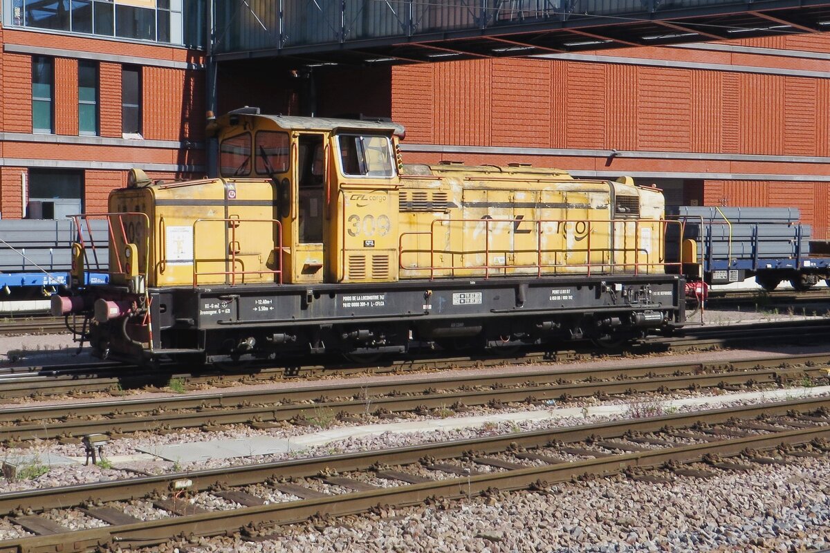 Ex-Arbed, CFL 309 sports her somewhat rundown paint job during shunting duties at Belval-Univrersité on 22 September 2022.