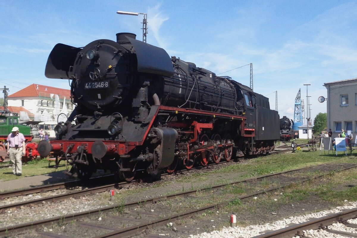 Ex-DB 44 2546 gets photographed at the BEM in Nördlingen on 1 JUne 2019.