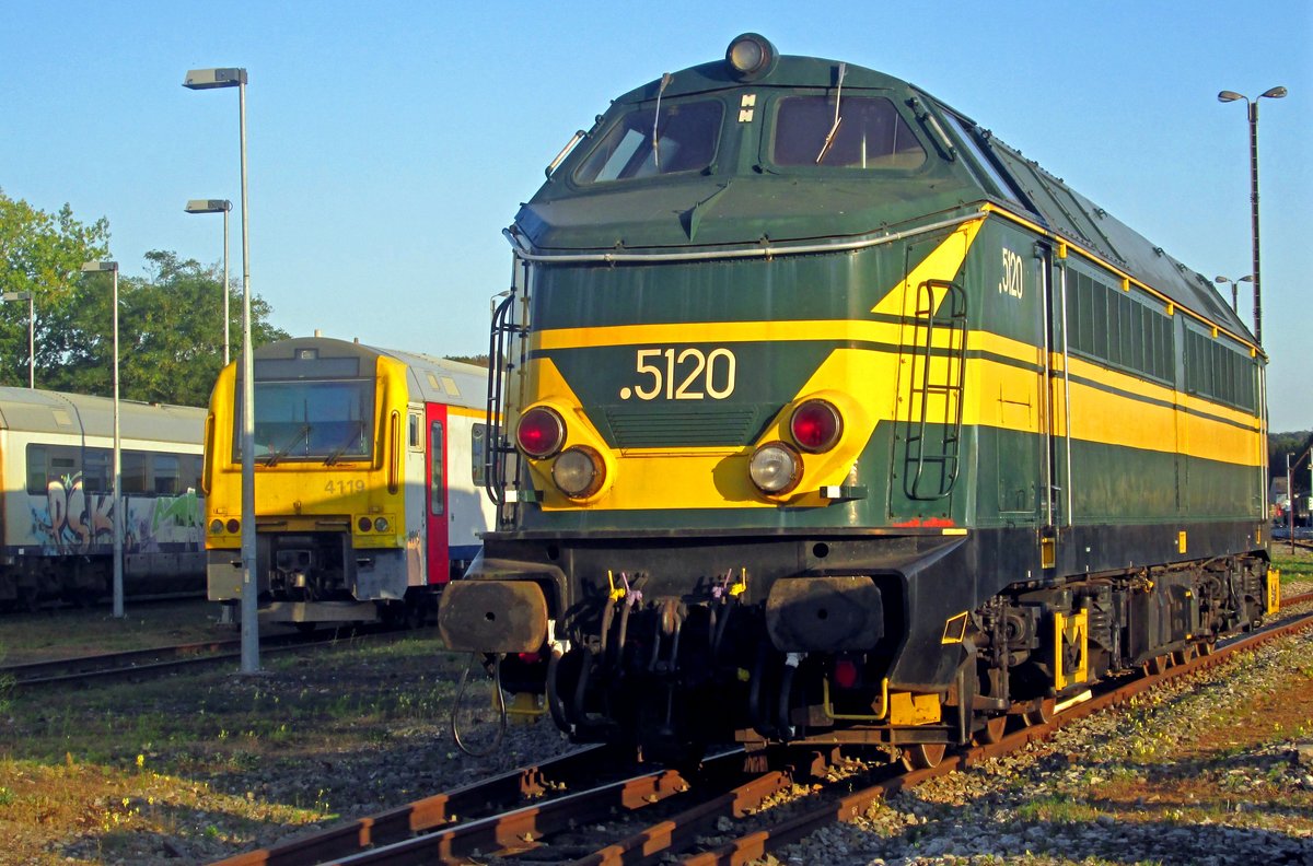 Ex-NMBS 5120 stands at Mariembourg with the CFV3V Weekend a Vapeur on 21 September 2019.