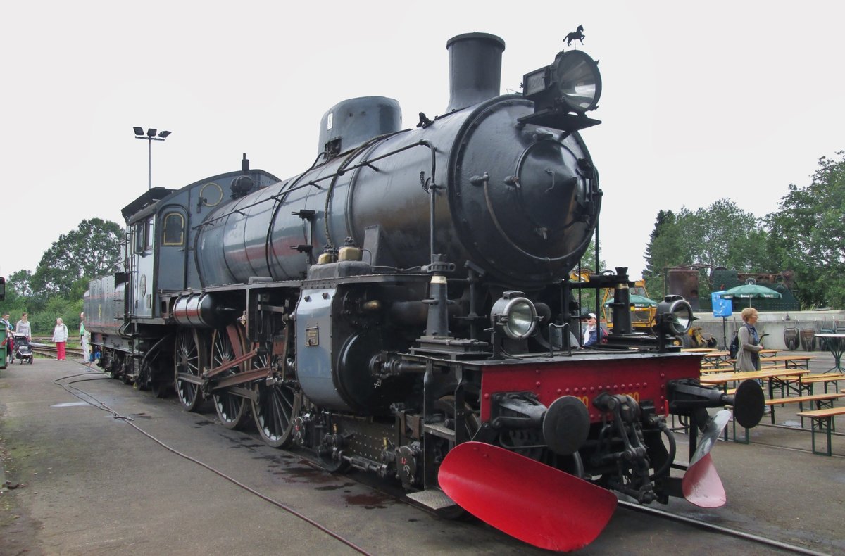 Ex-SJ 1220 stands at a Biergarten in the ZLSM head quarters in Simpelveld, 12 July 2014.